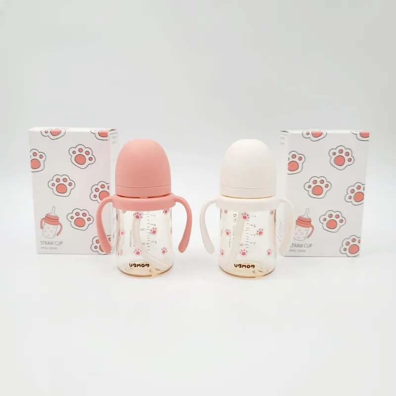 Ubmom 復刻版可愛貓爪PPSU吸管杯-200ml