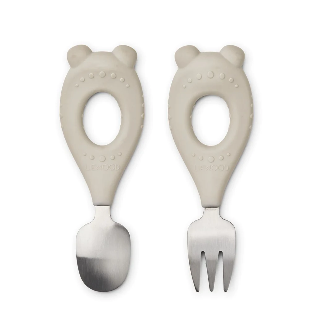 丹麥LIEWOOD 熊熊不鏽鋼叉匙組-Sandy