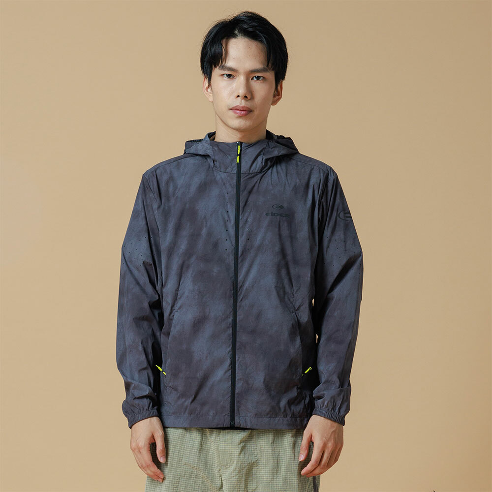 【EIDER】男輕量反光防風夾克 / 22EDMM22103-[黑灰]