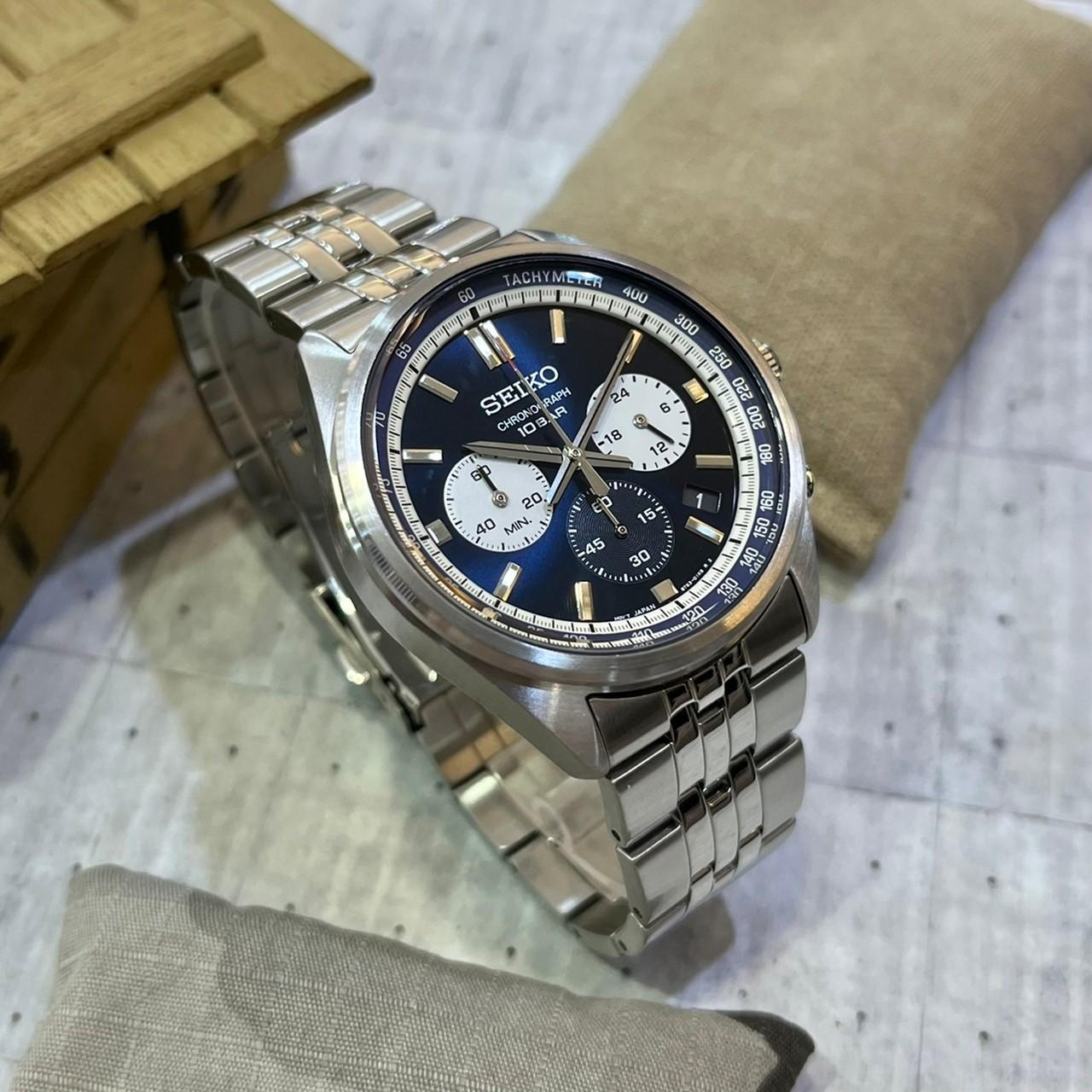 【SEIKO 精工】CS系列熊貓錶計時手錶-藍色 8T63-00W0B 41.5mm 現代鐘錶