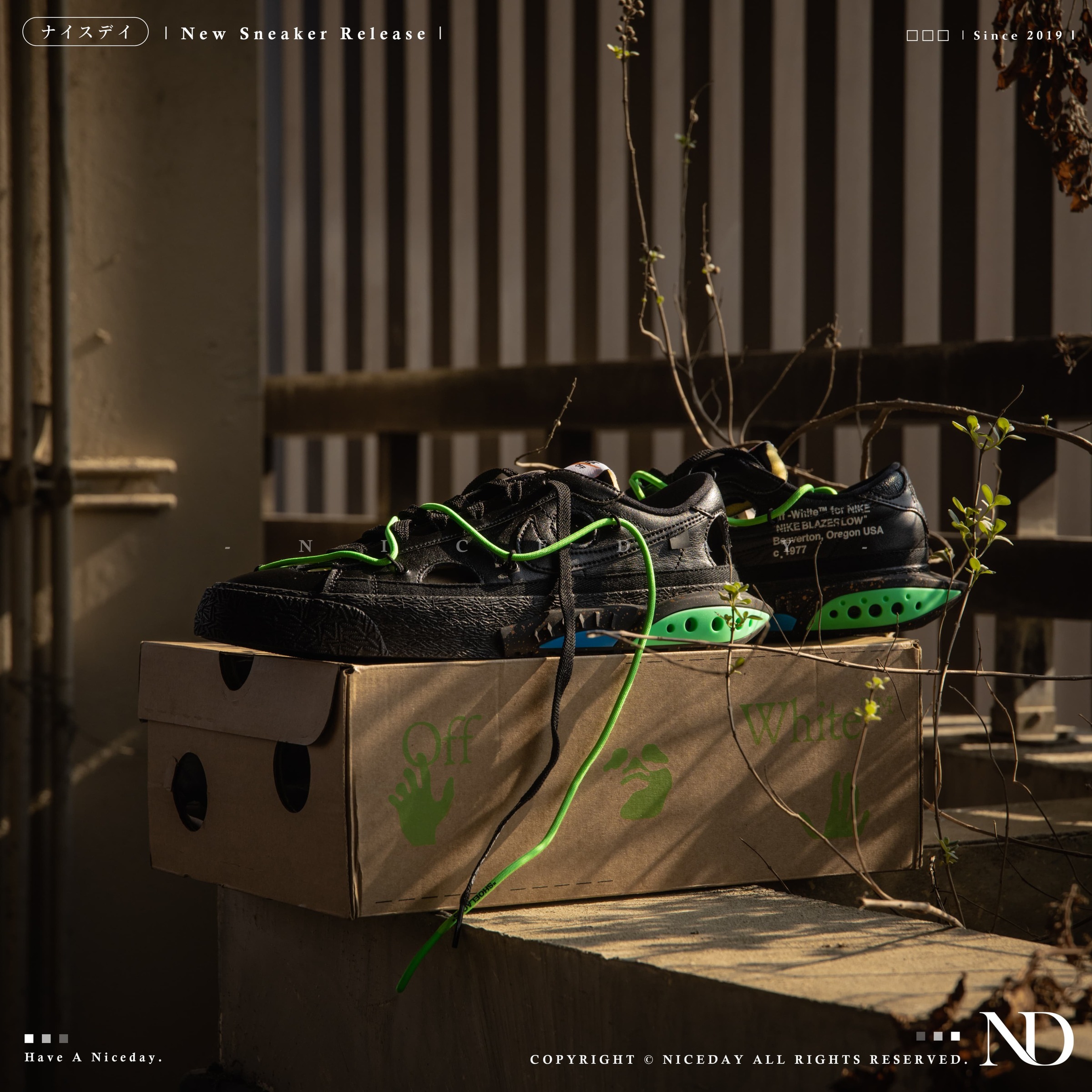 NICEDAY 代購 Nike Blazer Low Off-White 黑綠 解構 聯名 DH7863-001