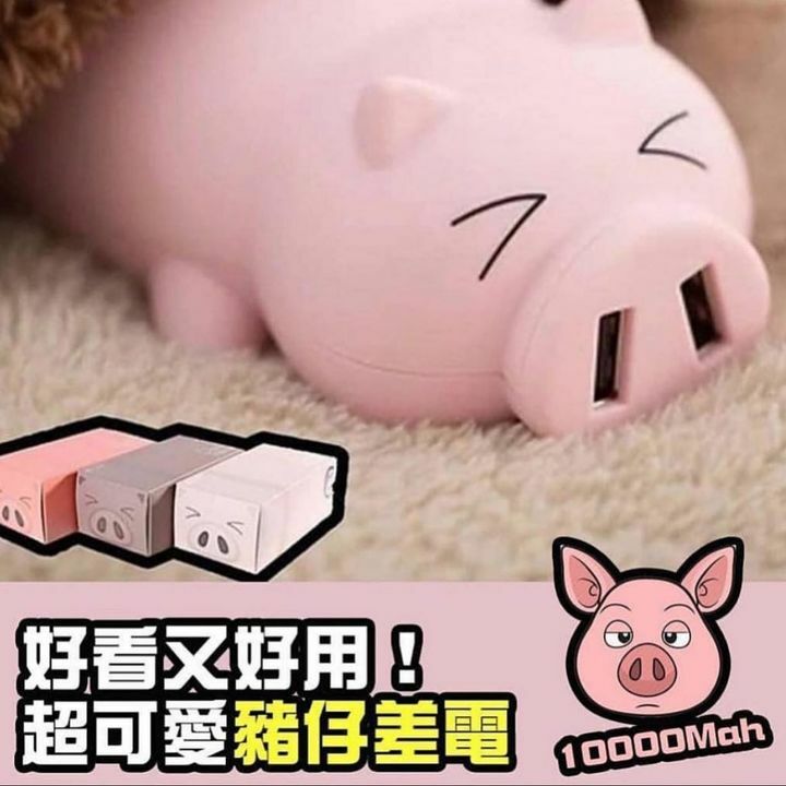 勁搞笑！呢隻豬差電可以插著兩個鼻哥窿一齊叉電個樣好慘😭😭😭仲有10000mah添 差幾次都得！幾時出個插屁屁版呢.插鼻🐷豬仔差電$165Whatsapp: 551