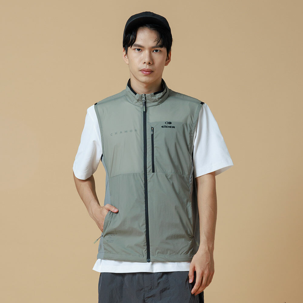 【EIDER】男輕量防風彈性背心 / 22EDMM22611-[冰藍、卡其綠]