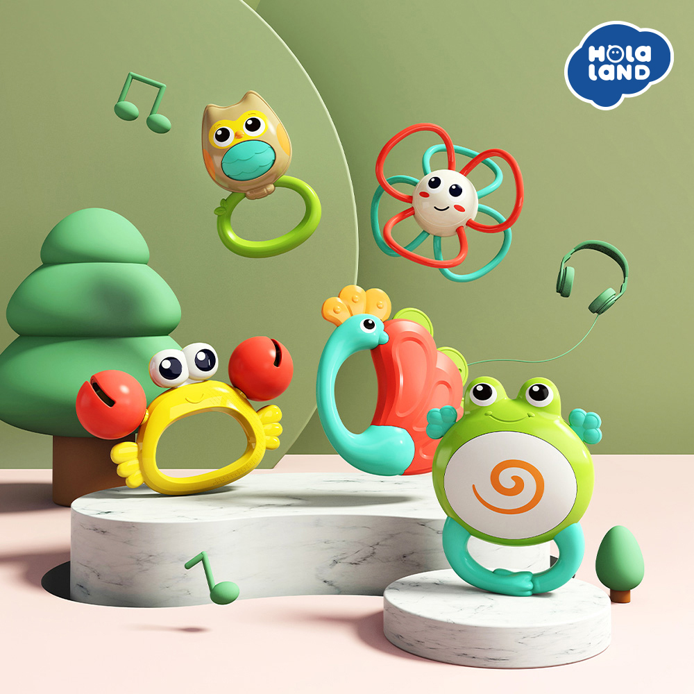 HolaLand歡樂島 動物樂隊手搖鈴 (匯樂玩具)