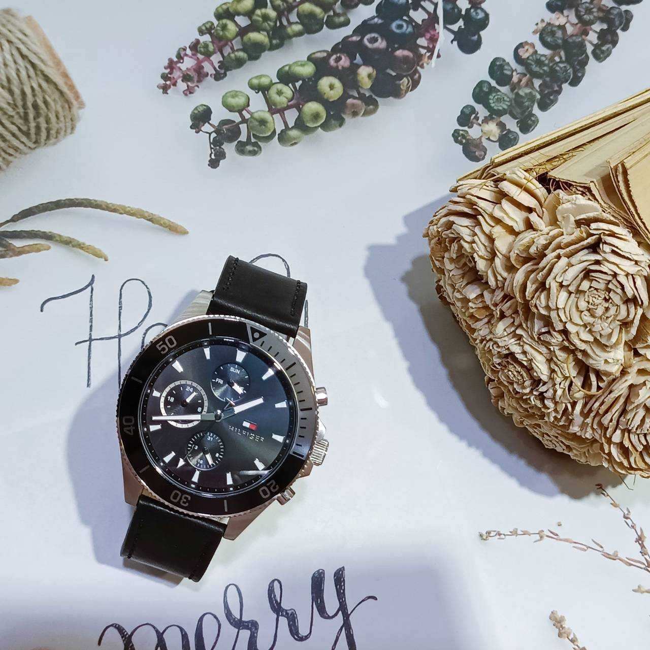 【Tommy Hilfiger】多功能銀鋼黑水鬼圈腕錶 1791984 46mm 現代鐘錶