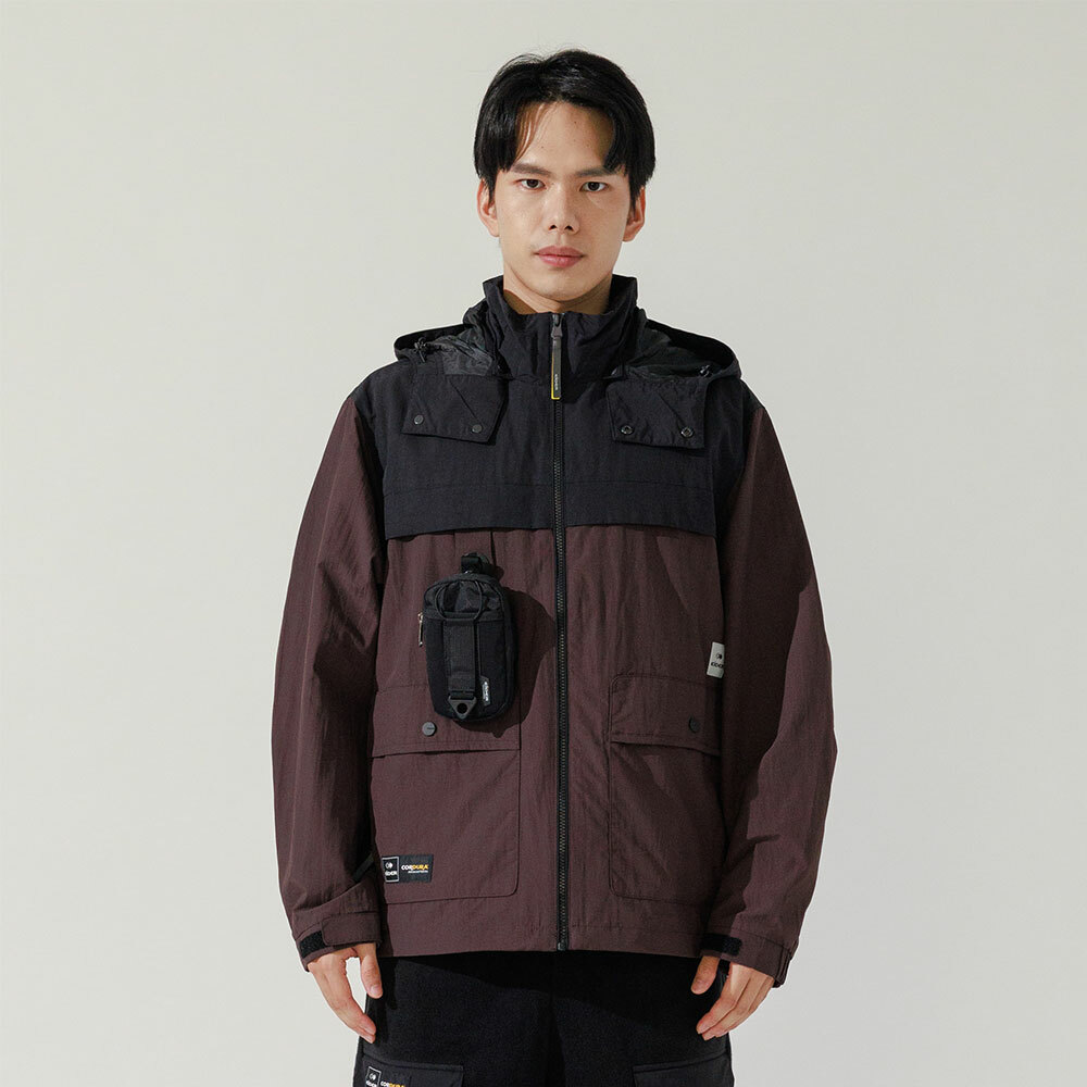 【EIDER】男CORDURA耐磨防風連帽外套 / 22EDMU22141-[黑、黑棕]