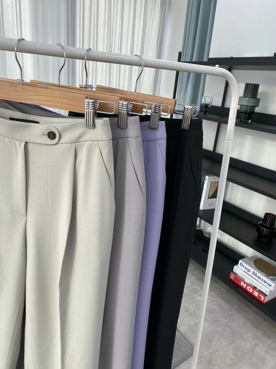 高腰顯瘦薄款西褲