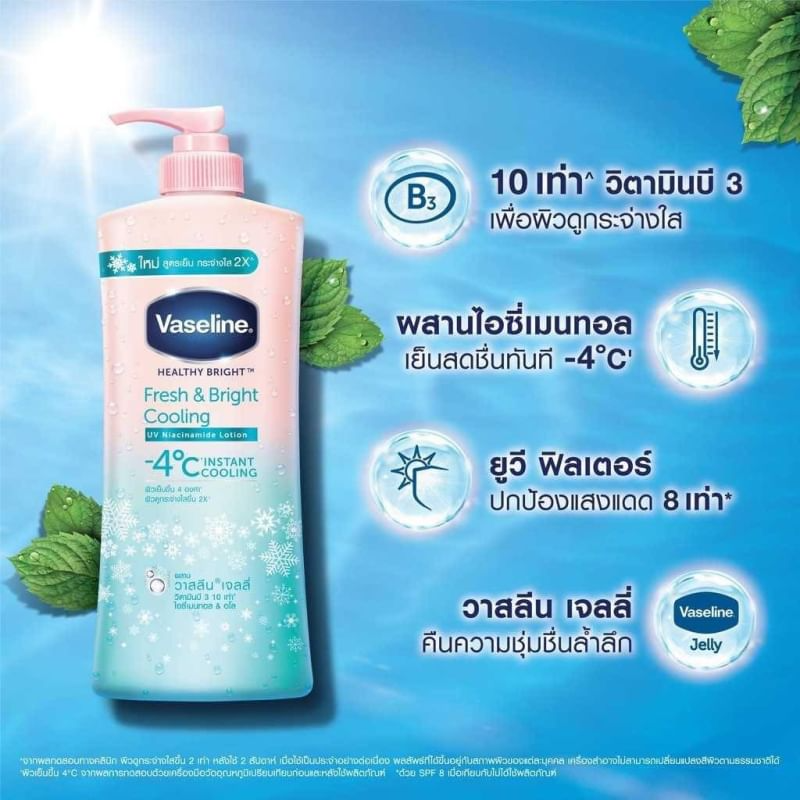 泰國 Vaseline 凡士林 -4度C 清爽冰涼防曬乳液 500ml