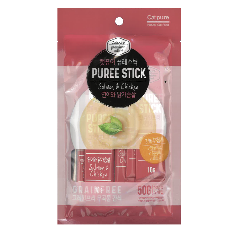 韓國Cat Pure｜ 雞肉三文魚貓肉醬 10g x5 (CP-3974)