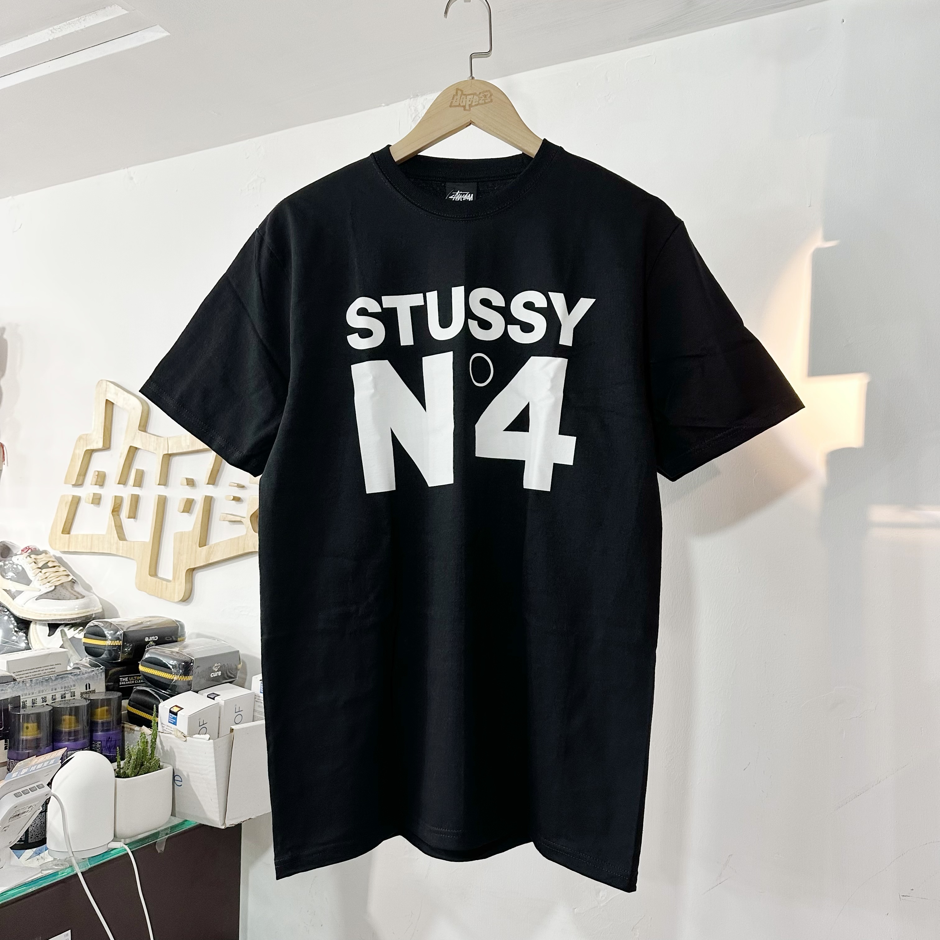 STUSSY SS23 Number 4  NO.4 TEE  Black