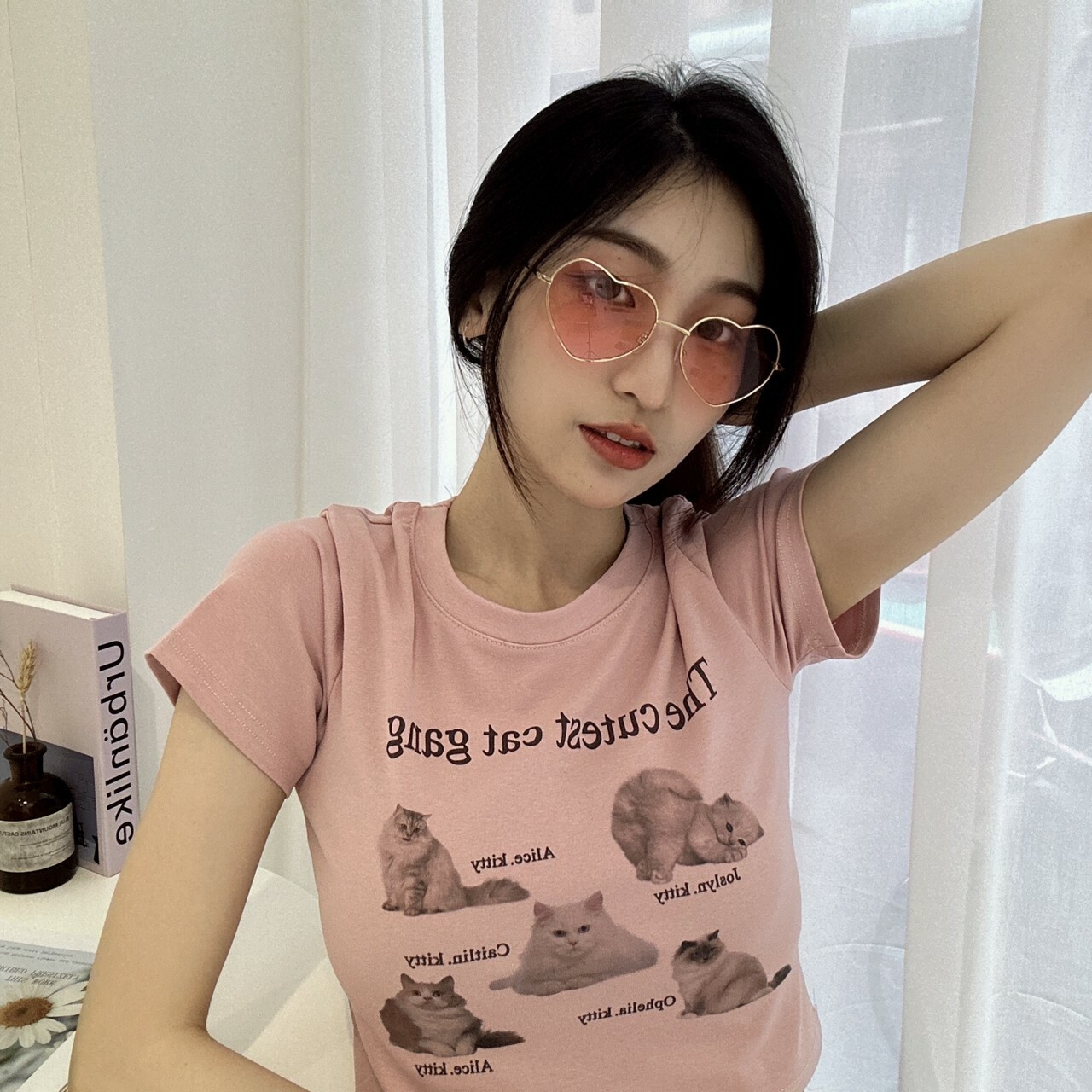 S12058065愛心框銀粉墨鏡/五色