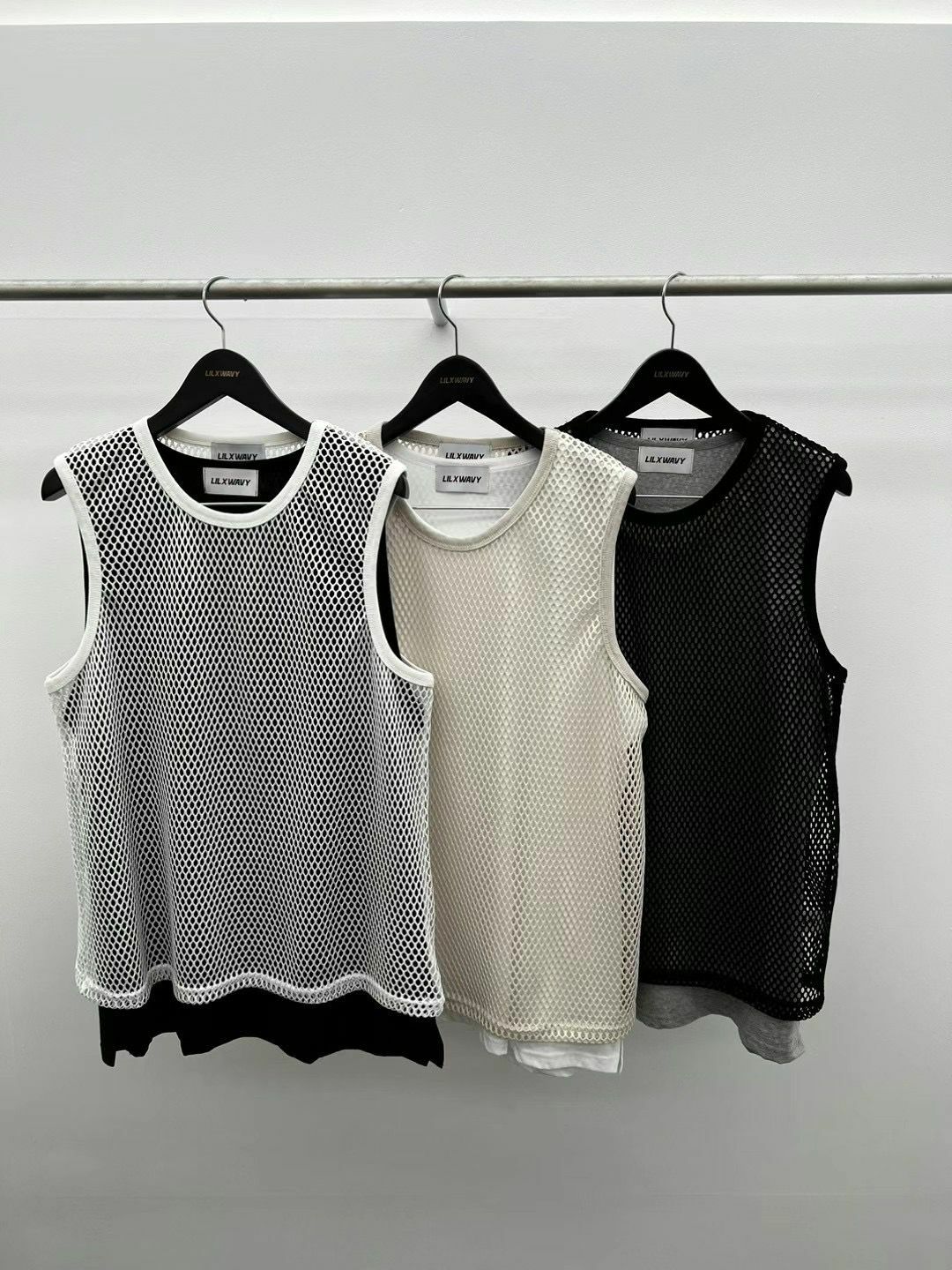 圓領網紋背心  LILXWAVY-001V