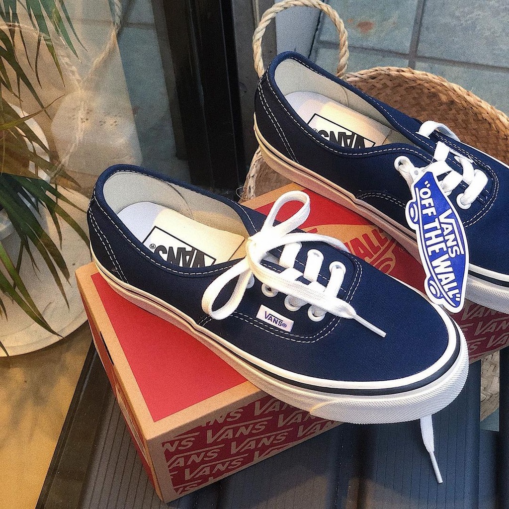 Vans Authentic Suede 海軍藍  深藍 白色 麂皮 帆布鞋 基本款
