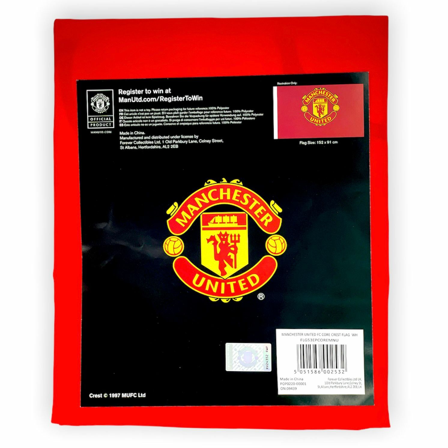 曼聯紅色會徽大旗(大會徽款)