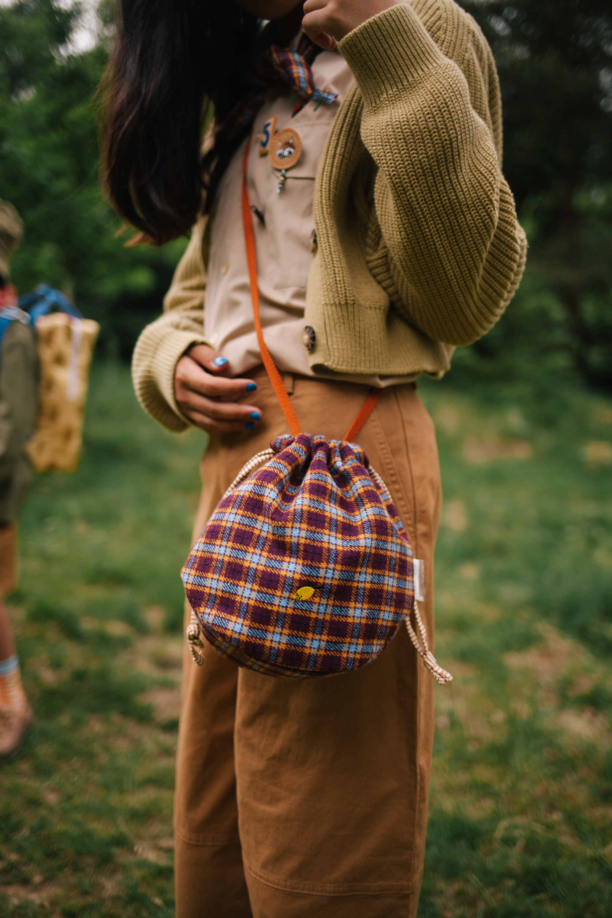 荷蘭Sticky Lemon 法籣絨水桶包 - Tartan Stormy Purple