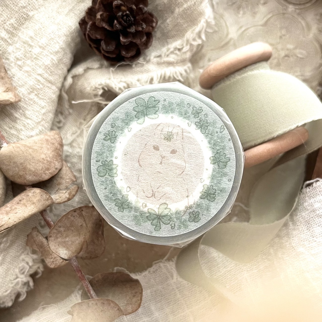 微瘋畫室．Clover Bunny 5cm霧面PET膠帶 <整捲/分裝>