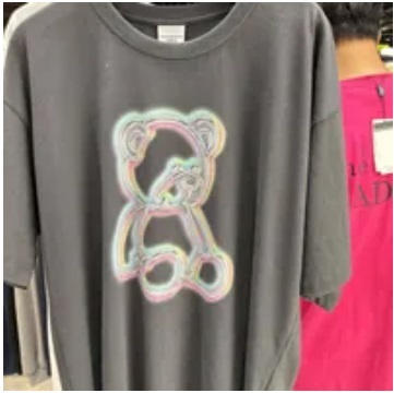 [S] ADLV METAL LINE BEAR SHORT SLEEVED T-SHIRT,CHARCOAL, ADLV23SS-SSAMLB-CHA (SAV215)