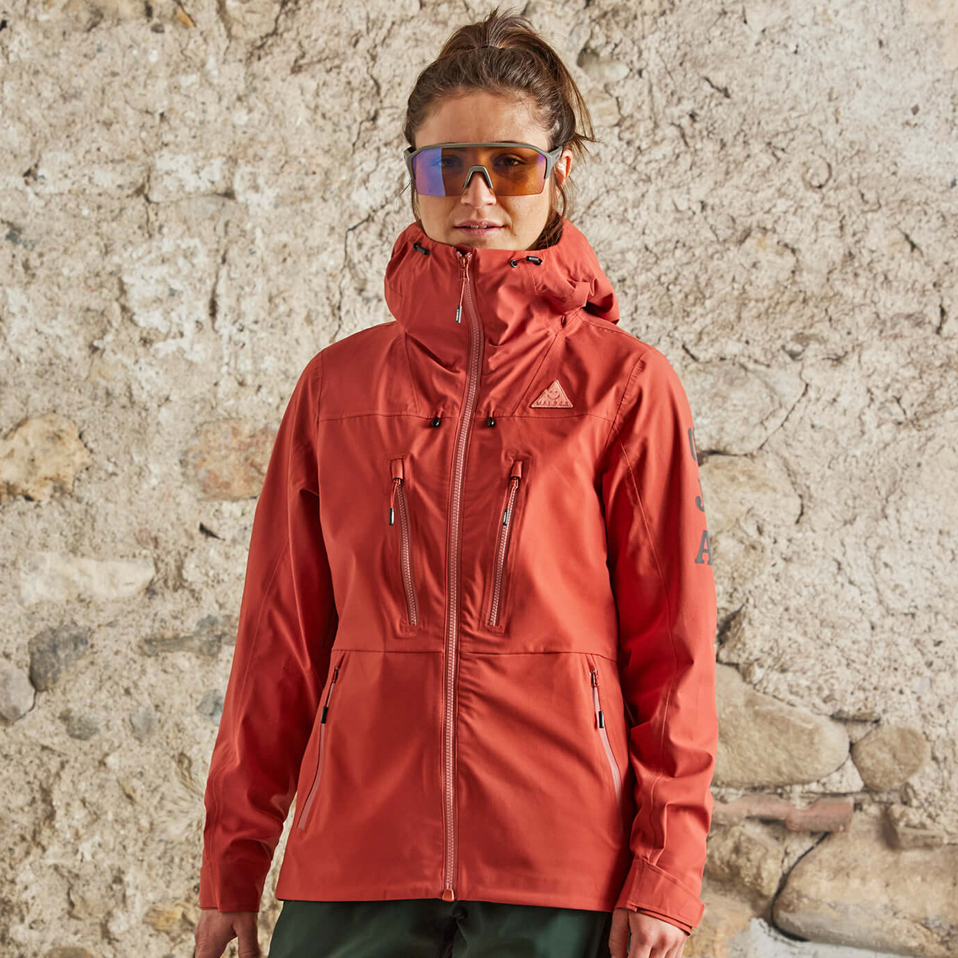 【MALOJA】女專業款防風防水外套 / 23MA35101-[橘綠拼、橘紅]