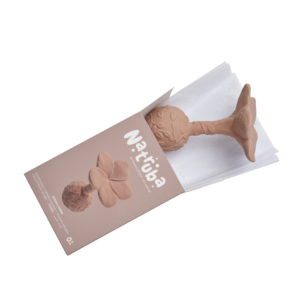 Natruba- Rattle Plumeria玫瑰色雞蛋花搖鈴玩具(Rose)