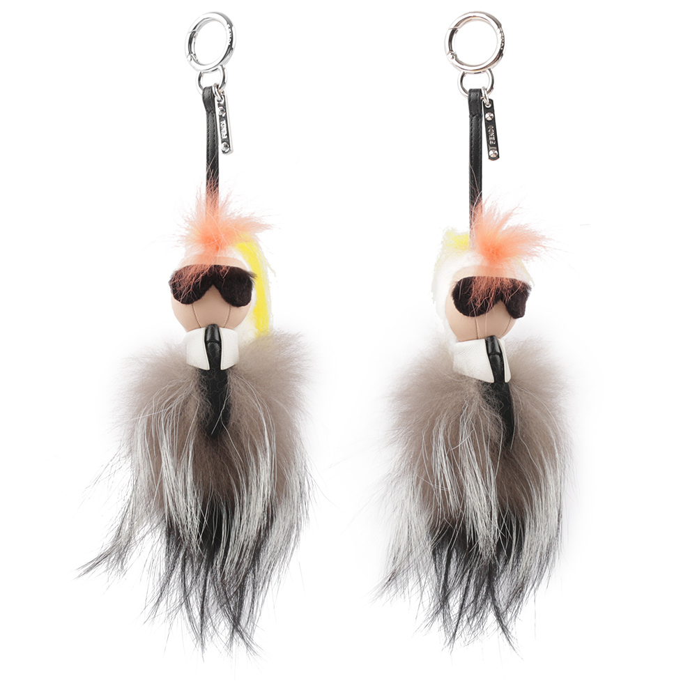 【FENDI】迷你卡爾造型吊飾/鑰匙圈