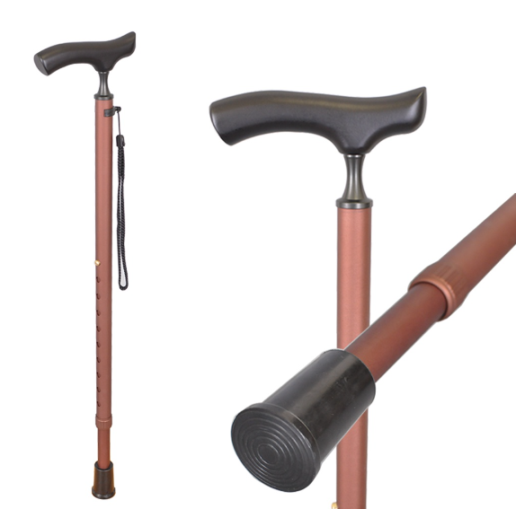 單手拐杖 | 人體工學細頸握把 | 十段高度調節手杖 | 磨砂霧咖啡棕| 磨砂霧高級灰