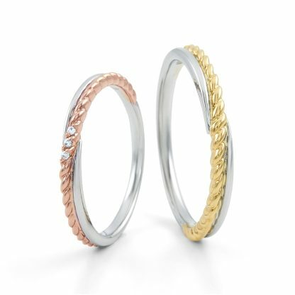 Aile Blanche! - Rainbow 彩虹 鉑金 (Pt900) / 18K玫瑰金 / 18K黃金 結婚戒指