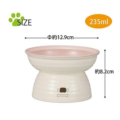 日本MiyaWan 高腳平口併色碗 粉白色 235ml