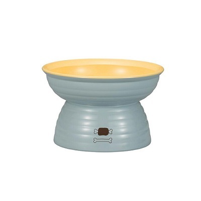 日本MiyaWan 高腳平口併色碗 藍黃色 235ml