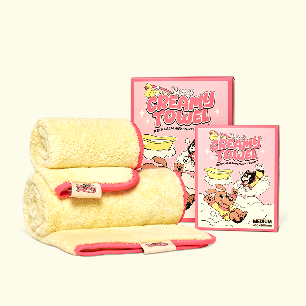 韓國Hurray｜軟雲朵撞色浴巾