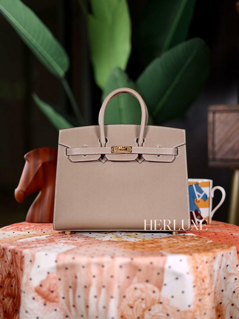Birkin 25 18 etoupe cc epsom sellier B
