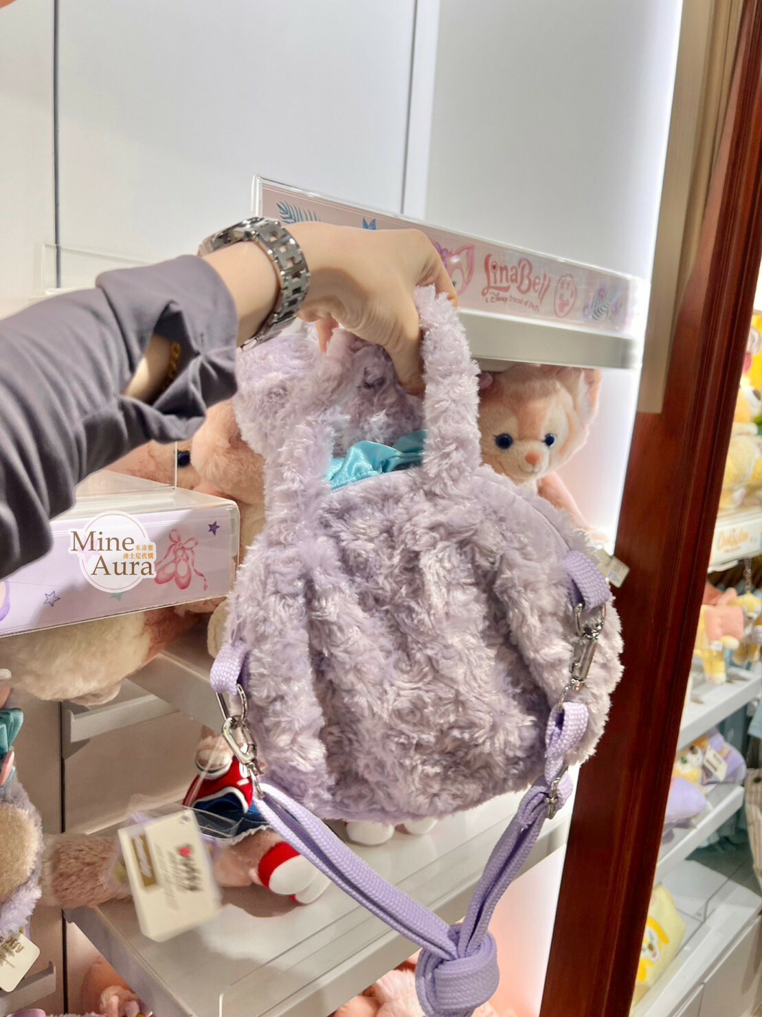 史黛拉露 星黛露 StellaLou 大頭 絨毛 2way 手提包 斜背包 兩用 -香港迪士尼樂園