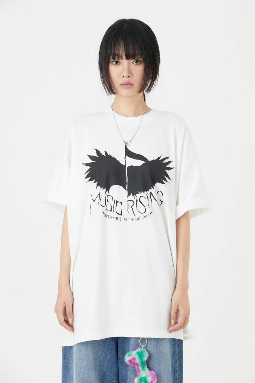 🇰🇷韓國 音樂崛起 翅膀 黑暗 寬鬆 短袖