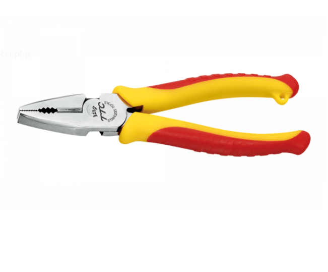 日本"TSUNODA" 7"(175mm)平咀鉗(雙彩膠柄)