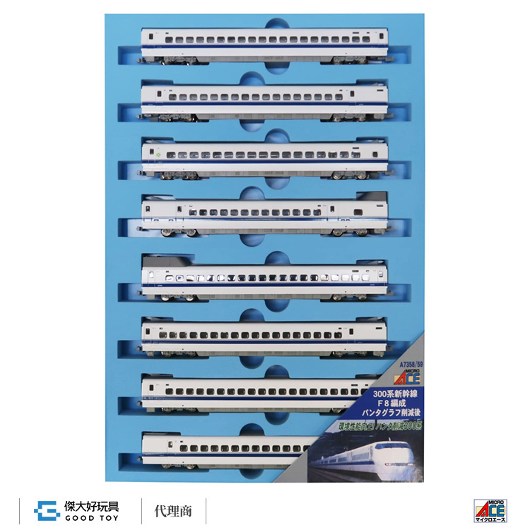 MICRO ACE A7359 Series 300 Shinkansen F8 Formation (After Pantograph Reduction) Additional (Add-on 8-Car Set)