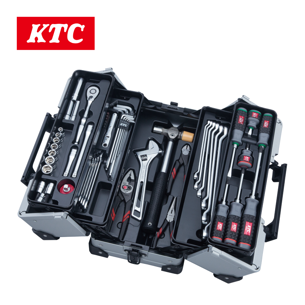 日本KTC 雙開式手提工具箱(含56件3分工具組) -德貿總代理