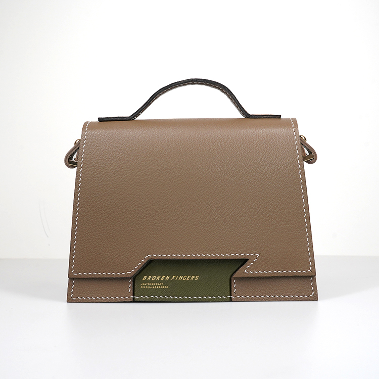 Dome Bag 【 Earthy Taupe X Forest Green 】Italian Goatskin Handbag