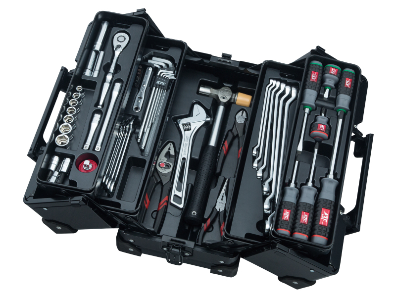 日本KTC 雙開式手提工具箱(含56件3分工具組) -德貿總代理