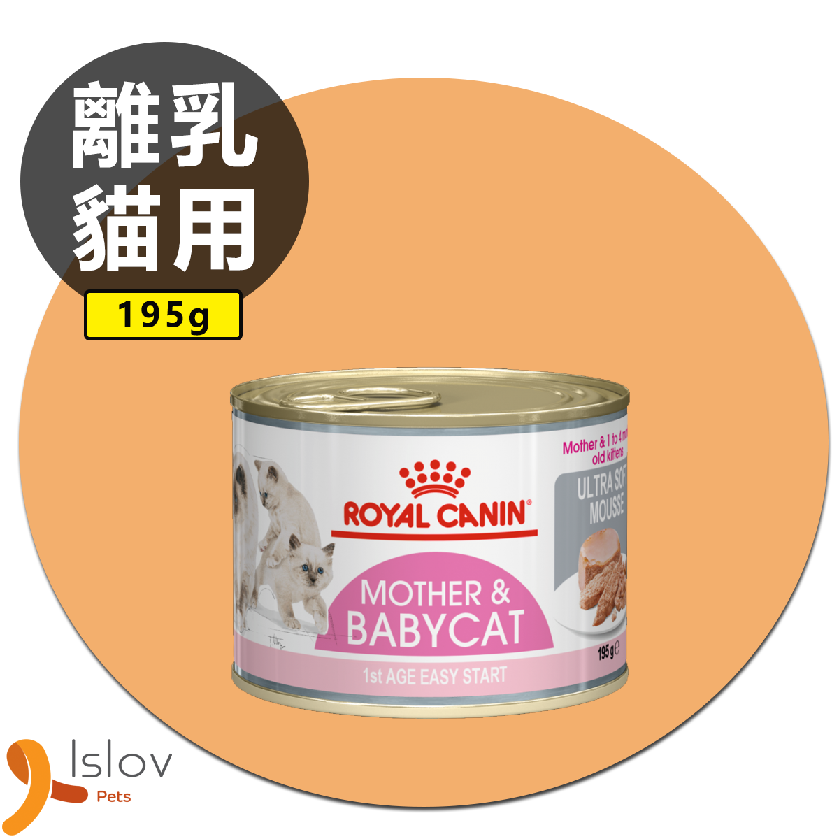 皇家 - Royal Canin - 離乳貓及母貓營養主食(慕絲)貓罐頭貓糧195克 1-4個月及母貓適用