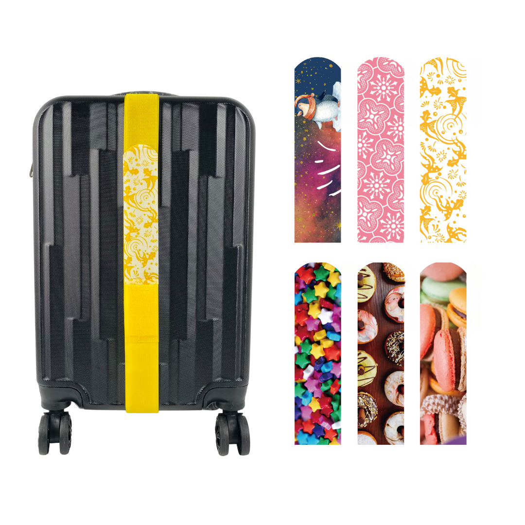 可收納式行李帶-幾何 美食圖案 顏色任意搭配 (2件以上享83折優惠)