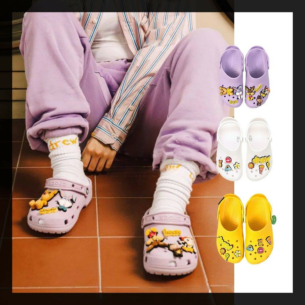 笑臉drew house拖鞋 小賈斯丁家居鞋 crocs洞洞鞋 防水拖鞋