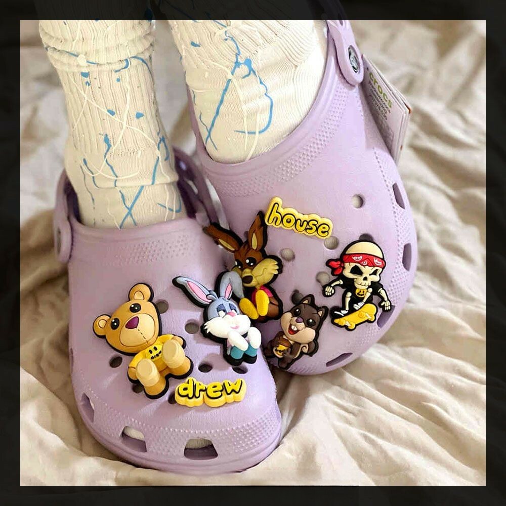 笑臉drew house拖鞋 小賈斯丁家居鞋 crocs洞洞鞋 防水拖鞋