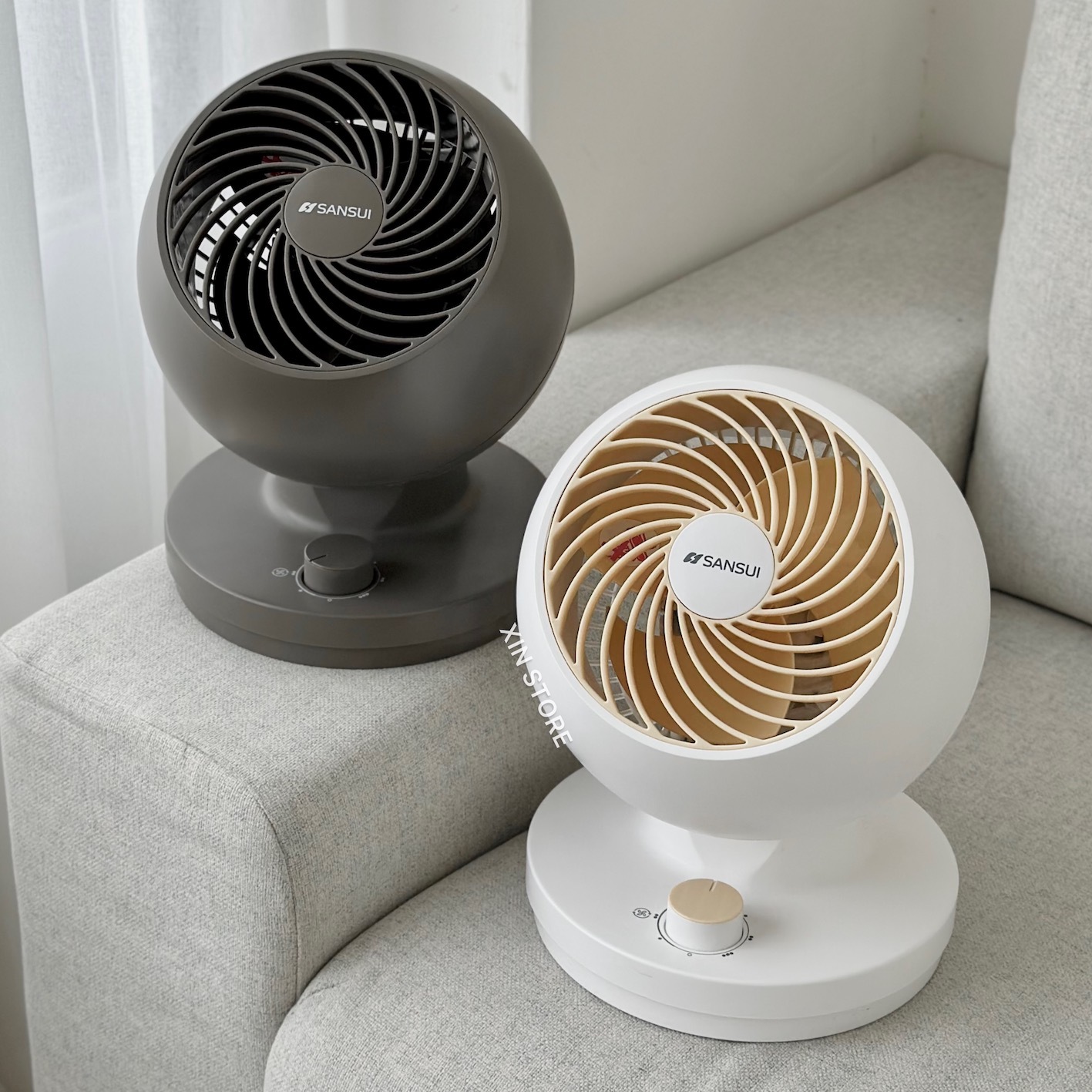 <限時開團!!>SANSUI 山水 空氣 循環扇 電扇 7吋 奶黃白 石墨灰