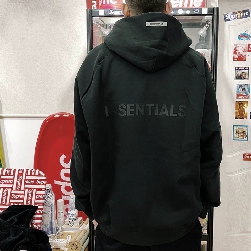 FEAR OF GOD ESSENTIALS 袖口LOGO反光 字母拉鍊連帽外套 FOG拉鍊外套