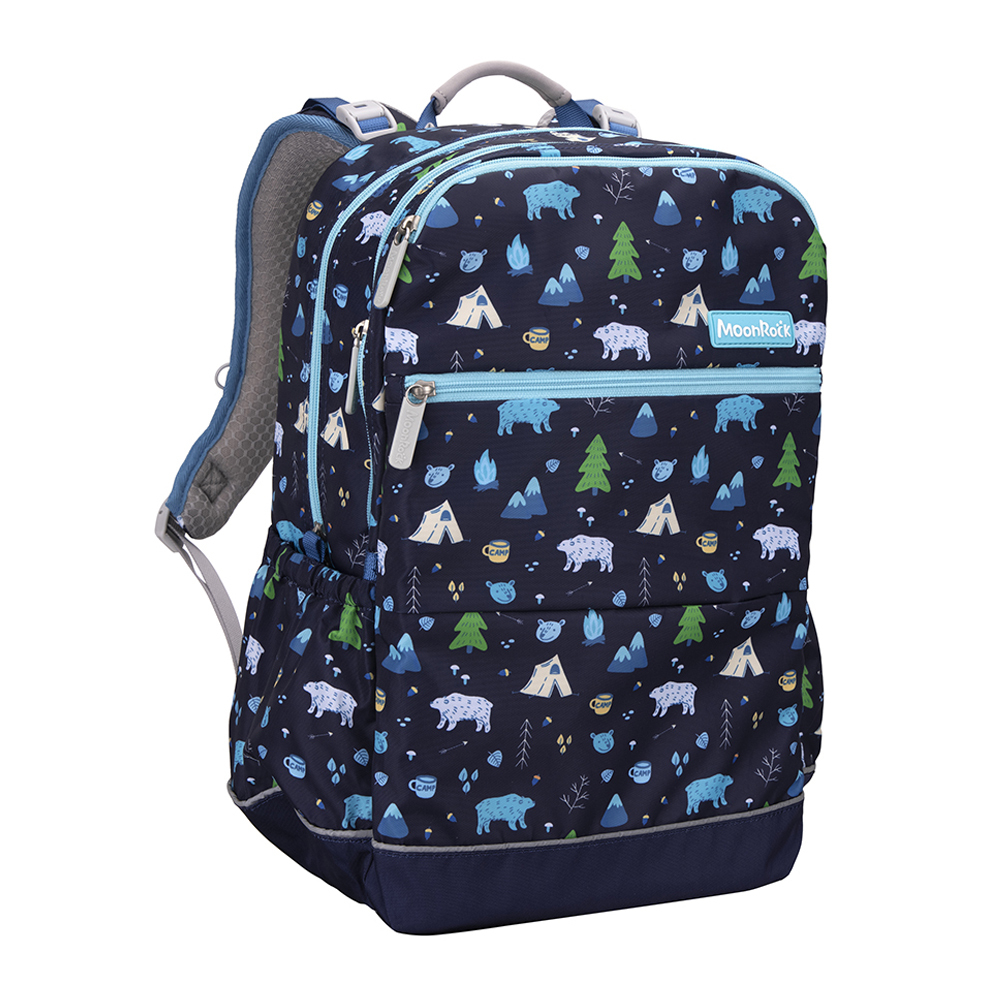 SP300P 野外冒險-深藍色成長型護脊書包