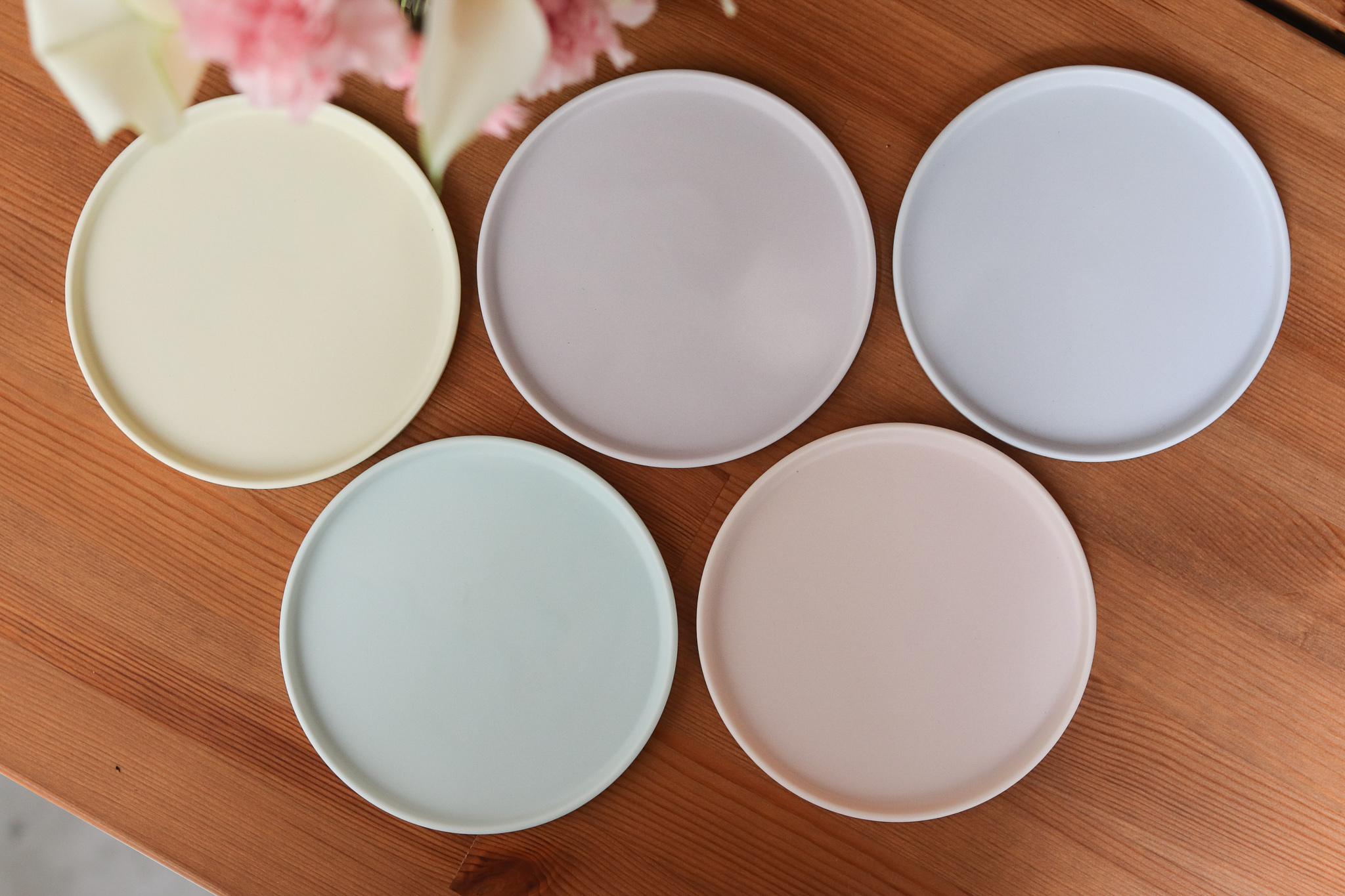 日本 StackStock 簡約 柔和色 圓平皿