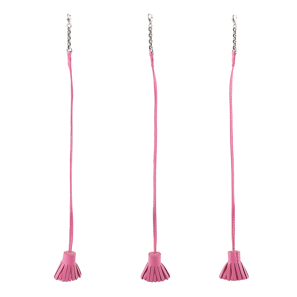 【HERMES】小羊皮流蘇造型吊飾(粉色)