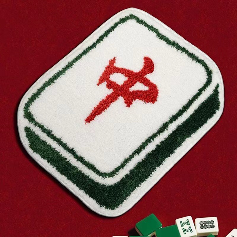 《2773》麻將發財紅中立體地墊((植絨))