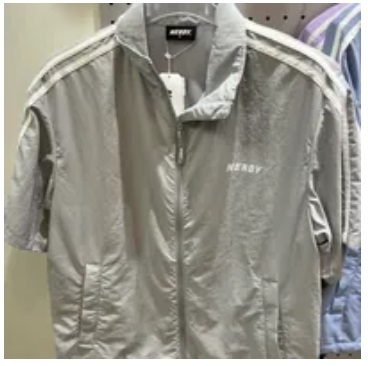 [S] NERDY NY SHORT SLEEVE WINDBREAKER,LIGHT GRAY, PNES23WG013505 (SN243)