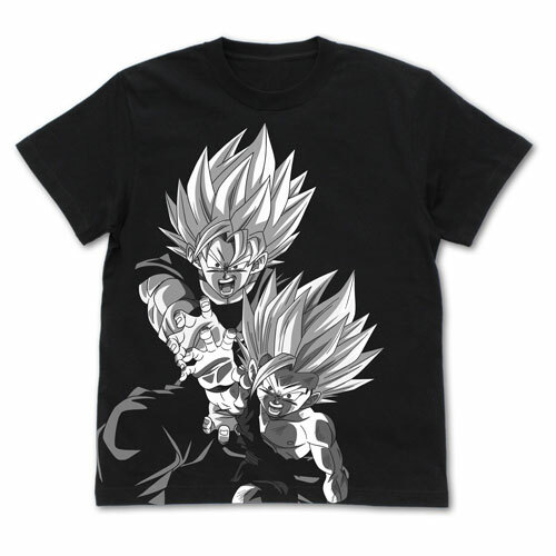 Cospa 0512 親子かめはめ波 オールプリントTシャツ [ドラゴンボールZ] BLACK