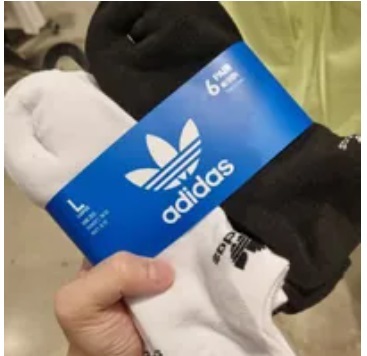 [S] ADIDAS TREFOIL NO SHOW SOCKS 6PAIR,WHITE/BLACK BLACK/WHITE, BH6435 (SAD45)